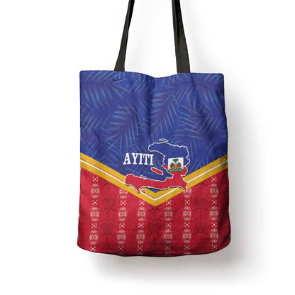 Afro-Haitians Tote Bag Proud Ayiti Veve Vodou Royal Palm Leaves - African Pride