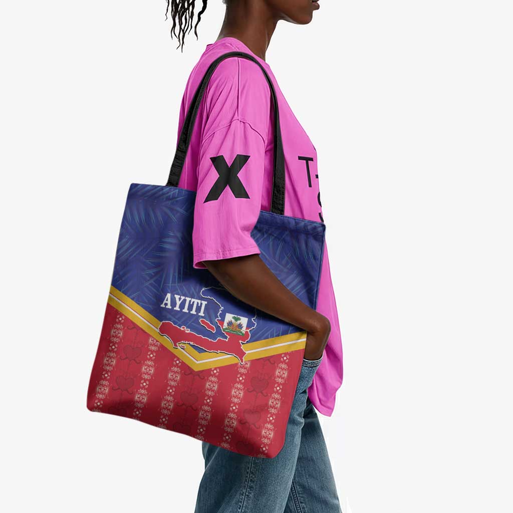 Afro-Haitians Tote Bag Proud Ayiti Veve Vodou Royal Palm Leaves - African Pride