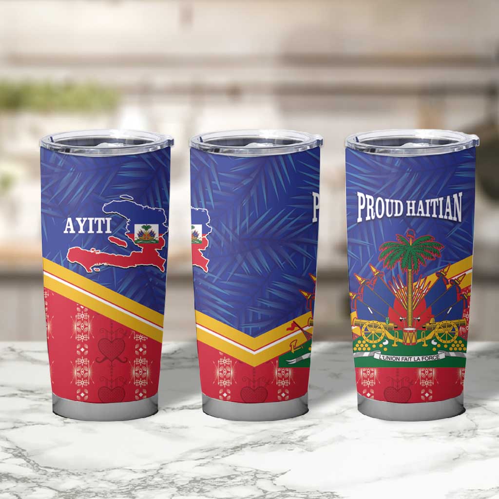 Afro-Haitians Tumbler Cup Proud Ayiti Veve Vodou Royal Palm Leaves - African Pride