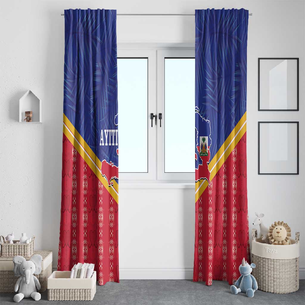 Afro-Haitians Window Curtain Proud Ayiti Veve Vodou Royal Palm Leaves - African Pride