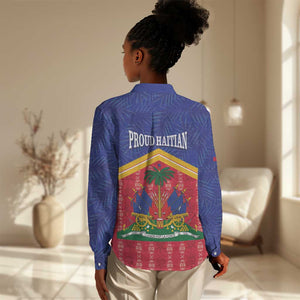 Afro-Haitians Women Casual Shirt Proud Ayiti Veve Vodou Royal Palm Leaves - African Pride