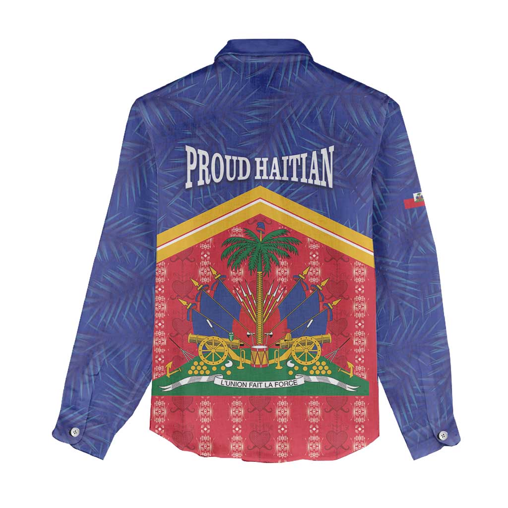 Afro-Haitians Women Casual Shirt Proud Ayiti Veve Vodou Royal Palm Leaves - African Pride