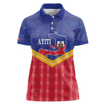 Afro-Haitians Women Polo Shirt Proud Ayiti Veve Vodou Royal Palm Leaves - African Pride