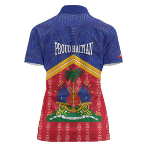 Afro-Haitians Women Polo Shirt Proud Ayiti Veve Vodou Royal Palm Leaves - African Pride
