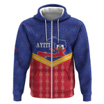 Afro-Haitians Zip Hoodie Proud Ayiti Veve Vodou Royal Palm Leaves - African Pride