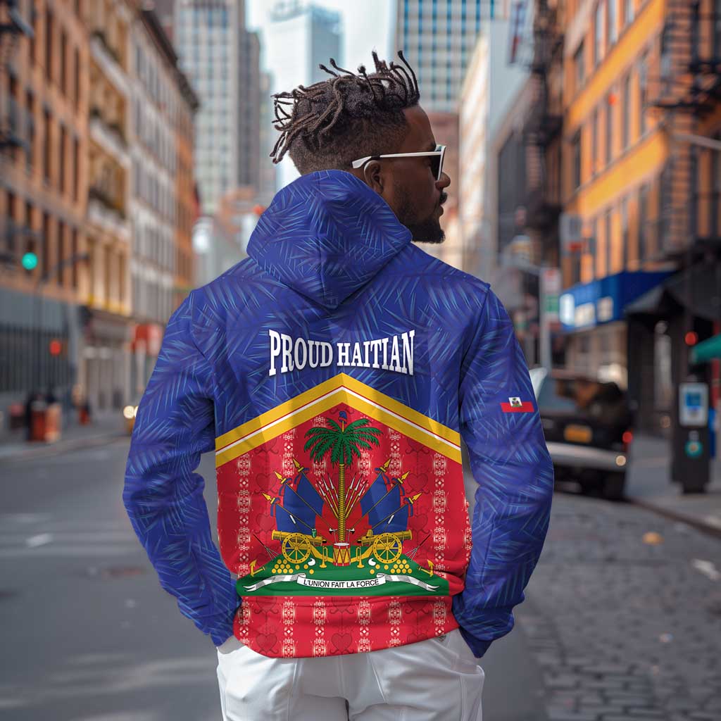 Afro-Haitians Zip Hoodie Proud Ayiti Veve Vodou Royal Palm Leaves - African Pride