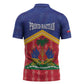 Afro-Haitians Zipper Polo Shirt Proud Ayiti Veve Vodou Royal Palm Leaves - African Pride
