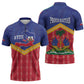 Afro-Haitians Zipper Polo Shirt Proud Ayiti Veve Vodou Royal Palm Leaves - African Pride