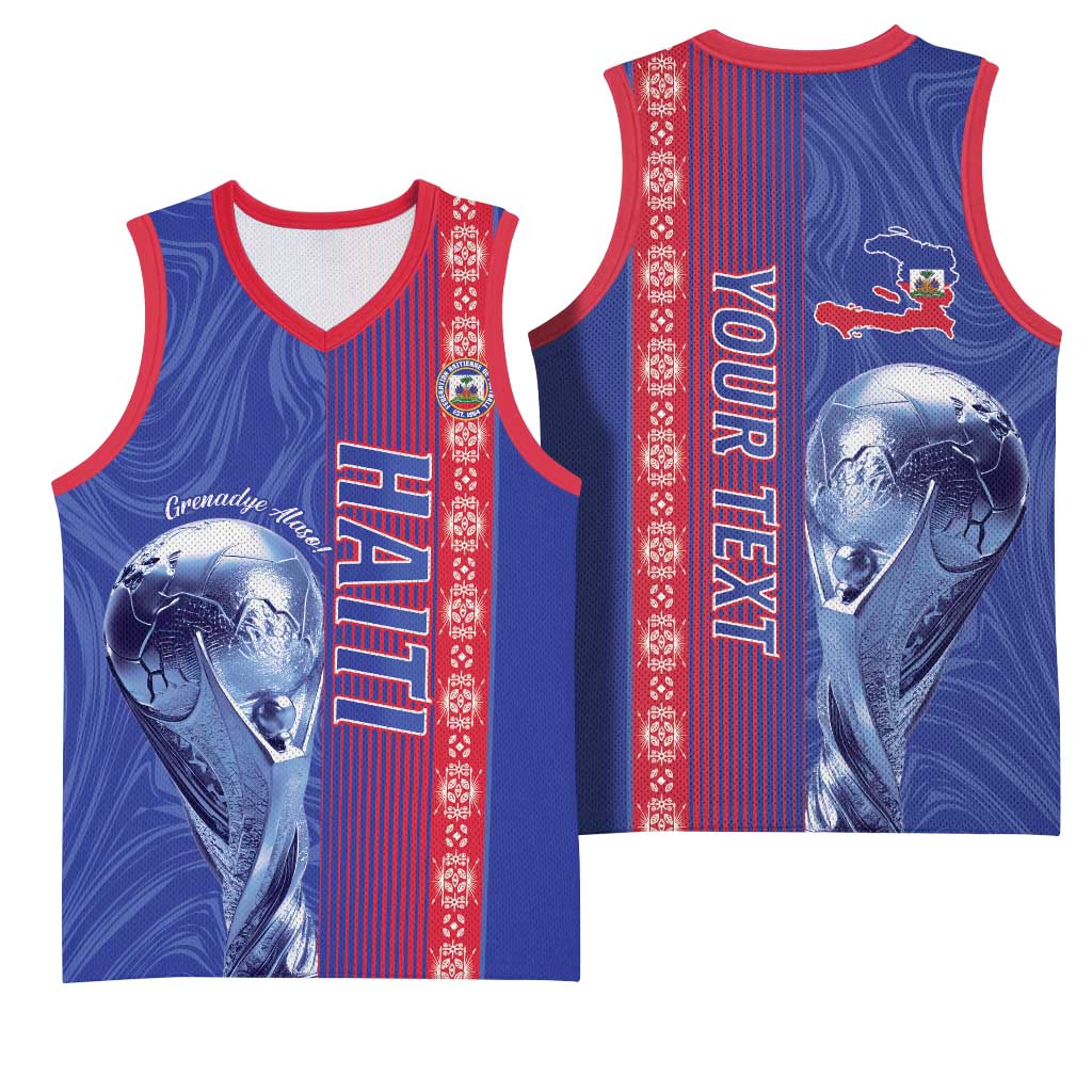 Custom Afro-Haiti Football Basketball Jersey 2026 Grenadye Alaso Blue Version - African Pride