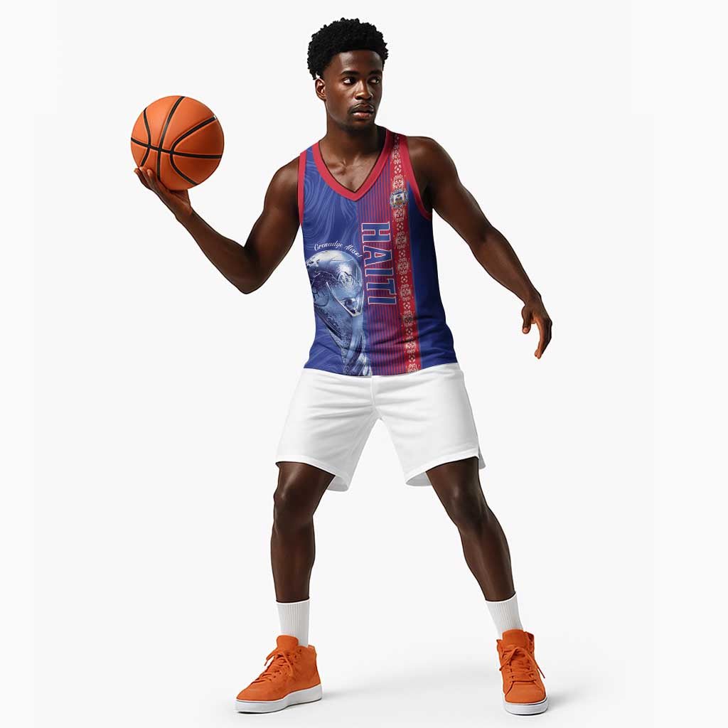 Custom Afro-Haiti Football Basketball Jersey 2026 Grenadye Alaso Blue Version - African Pride