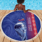 Custom Afro-Haiti Football Beach Blanket 2026 Grenadye Alaso Blue Version - African Pride