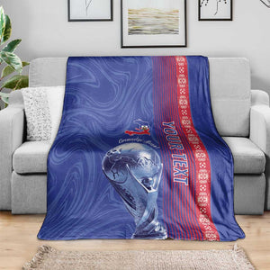 Custom Afro-Haiti Football Blanket 2026 Grenadye Alaso Blue Version - African Pride