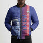 Custom Afro-Haiti Football Bomber Puffer Jacket 2026 Grenadye Alaso Blue Version - African Pride