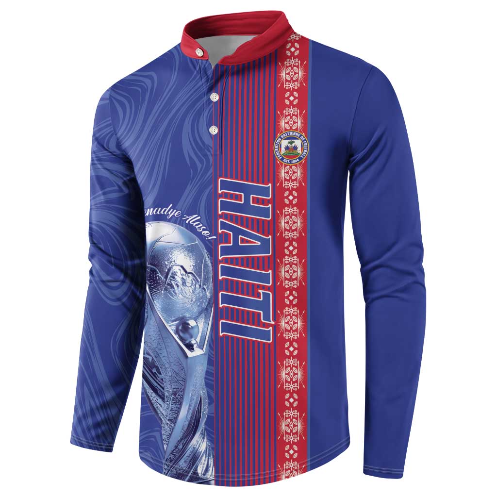 Custom Afro-Haiti Football Button Sweatshirt 2026 Grenadye Alaso Blue Version