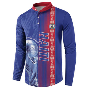 Custom Afro-Haiti Football Button Sweatshirt 2026 Grenadye Alaso Blue Version
