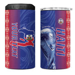 Custom Afro-Haiti Football 4 in 1 Can Cooler Tumbler 2026 Grenadye Alaso Blue Version - African Pride