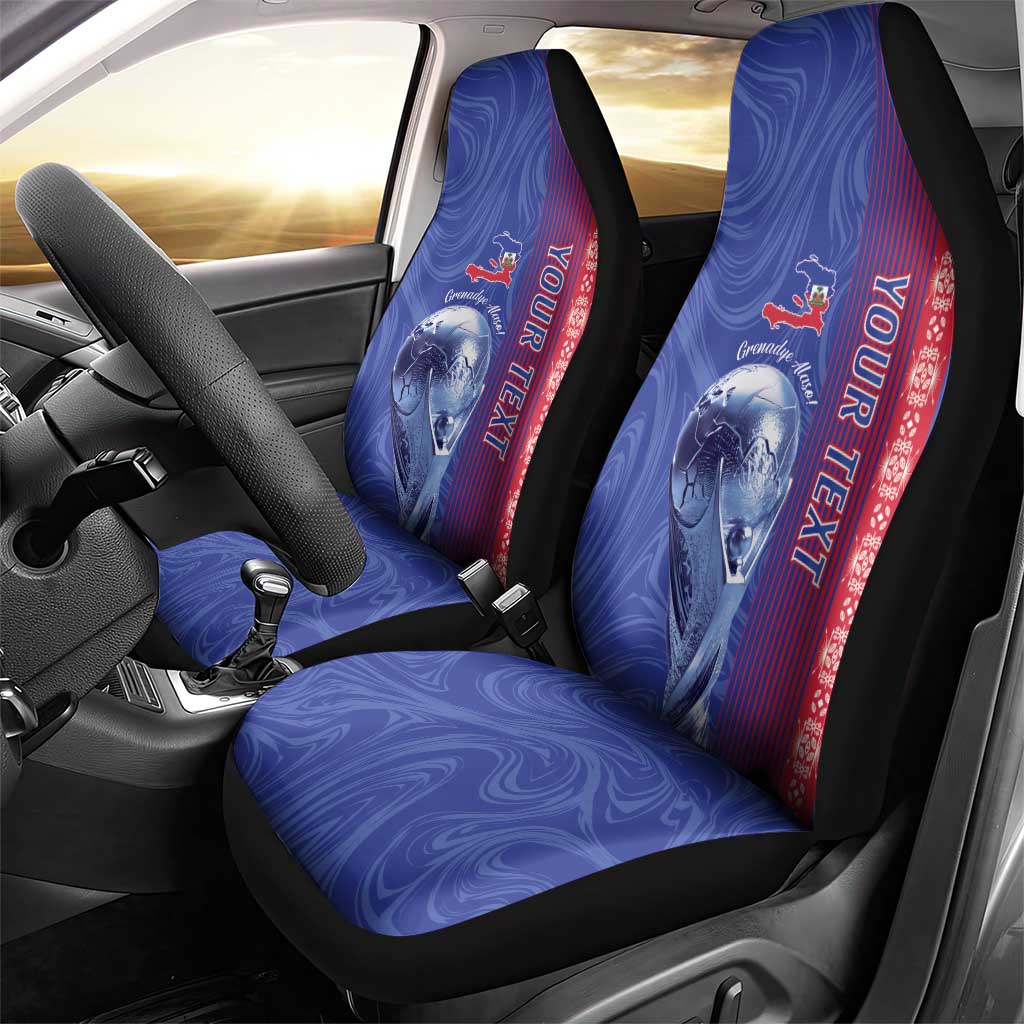 Custom Afro-Haiti Football Car Seat Cover 2026 Grenadye Alaso Blue Version - African Pride