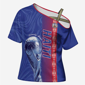 Custom Afro-Haiti Football Cross Shoulder Shirt 2026 Grenadye Alaso Blue Version - African Pride
