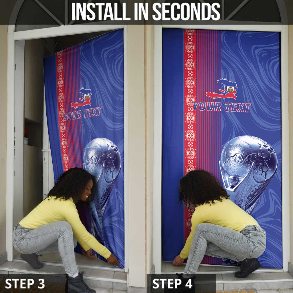 Custom Afro-Haiti Football Door Cover 2026 Grenadye Alaso Blue Version - African Pride