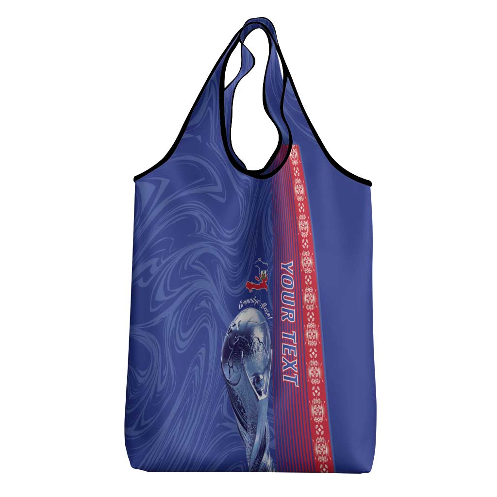 Custom Afro-Haiti Football Grocery Bag 2026 Grenadye Alaso Blue Version - African Pride