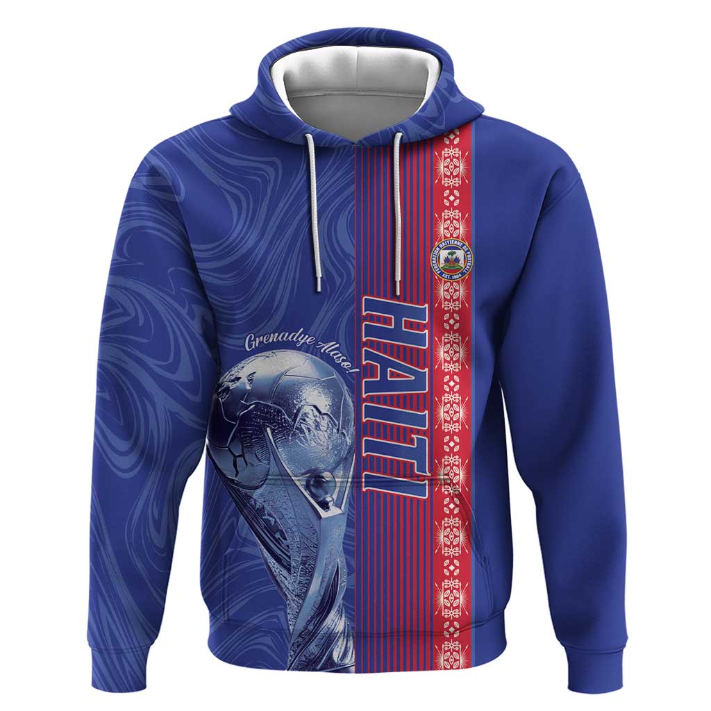 Custom Afro-Haiti Football Hoodie 2026 Grenadye Alaso Blue Version - African Pride