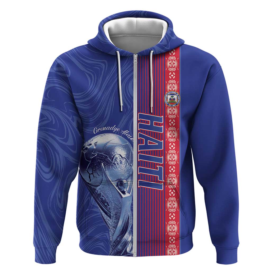 Custom Afro-Haiti Football Hoodie 2026 Grenadye Alaso Blue Version - African Pride