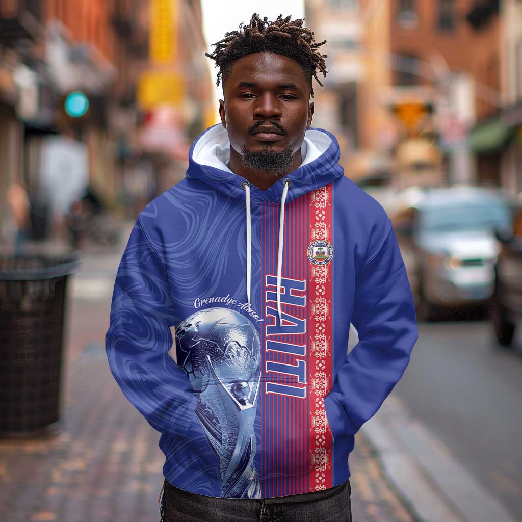 Custom Afro-Haiti Football Hoodie 2026 Grenadye Alaso Blue Version - African Pride