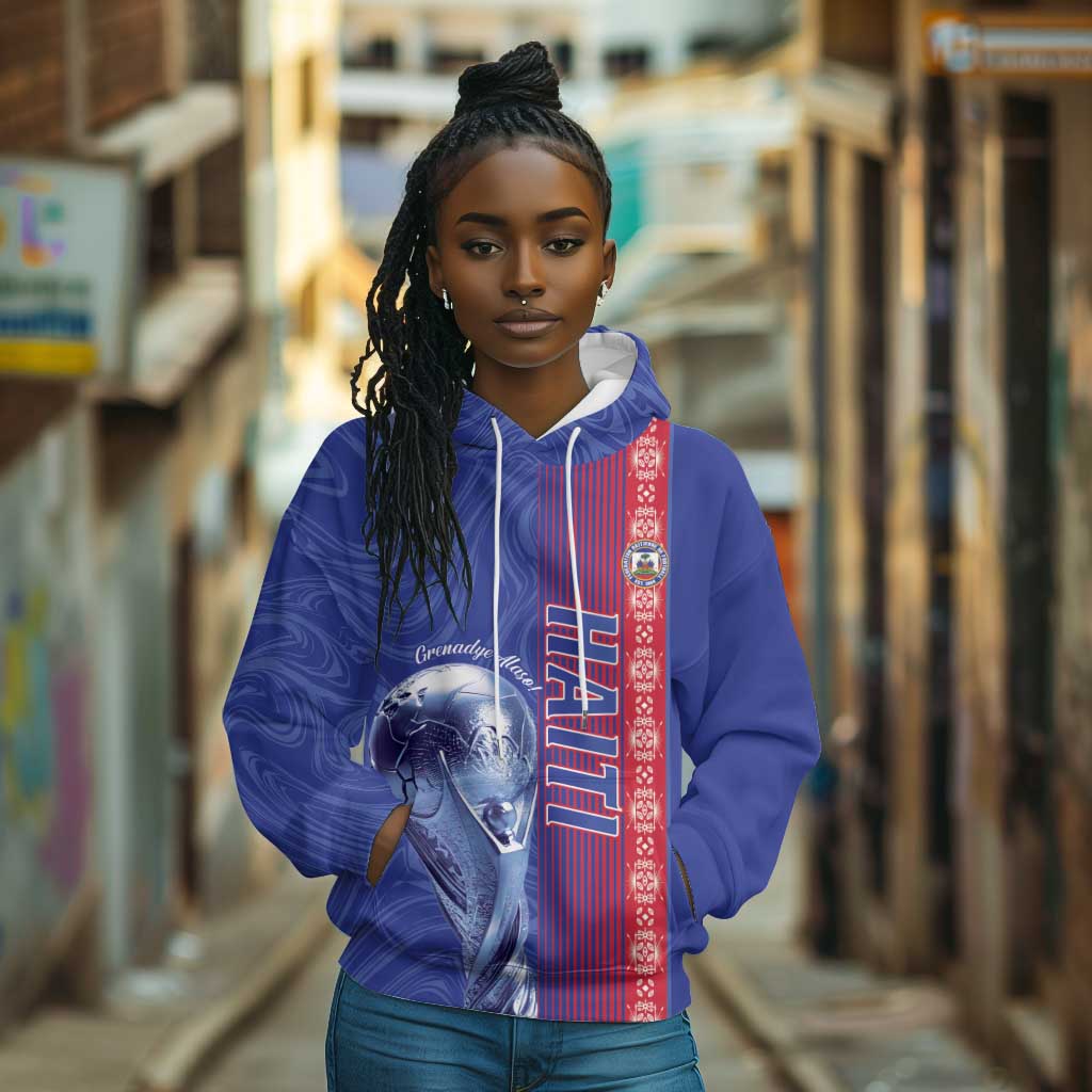 Custom Afro-Haiti Football Hoodie 2026 Grenadye Alaso Blue Version - African Pride