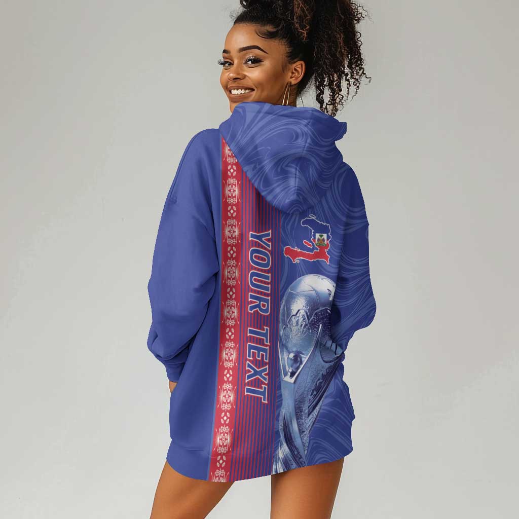 Custom Afro-Haiti Football Hoodie Dress 2026 Grenadye Alaso Blue Version - African Pride