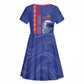 Custom Afro-Haiti Football Kid Short Sleeve Dress 2026 Grenadye Alaso Blue Version LT14