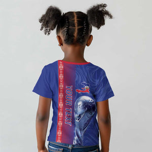 Custom Afro-Haiti Football Kid T shirt 2026 Grenadye Alaso Blue Version LT14