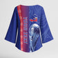 Custom Afro-Haiti Football Kimono Sleeve Blouse 2026 Grenadye Alaso Blue Version - African Pride