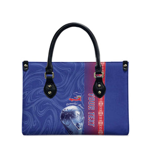 Custom Afro-Haiti Football Leather Bag 2026 Grenadye Alaso Blue Version - African Pride