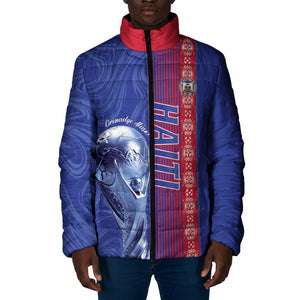 Custom Afro-Haiti Football Padded Jacket 2026 Grenadye Alaso Blue Version - African Pride