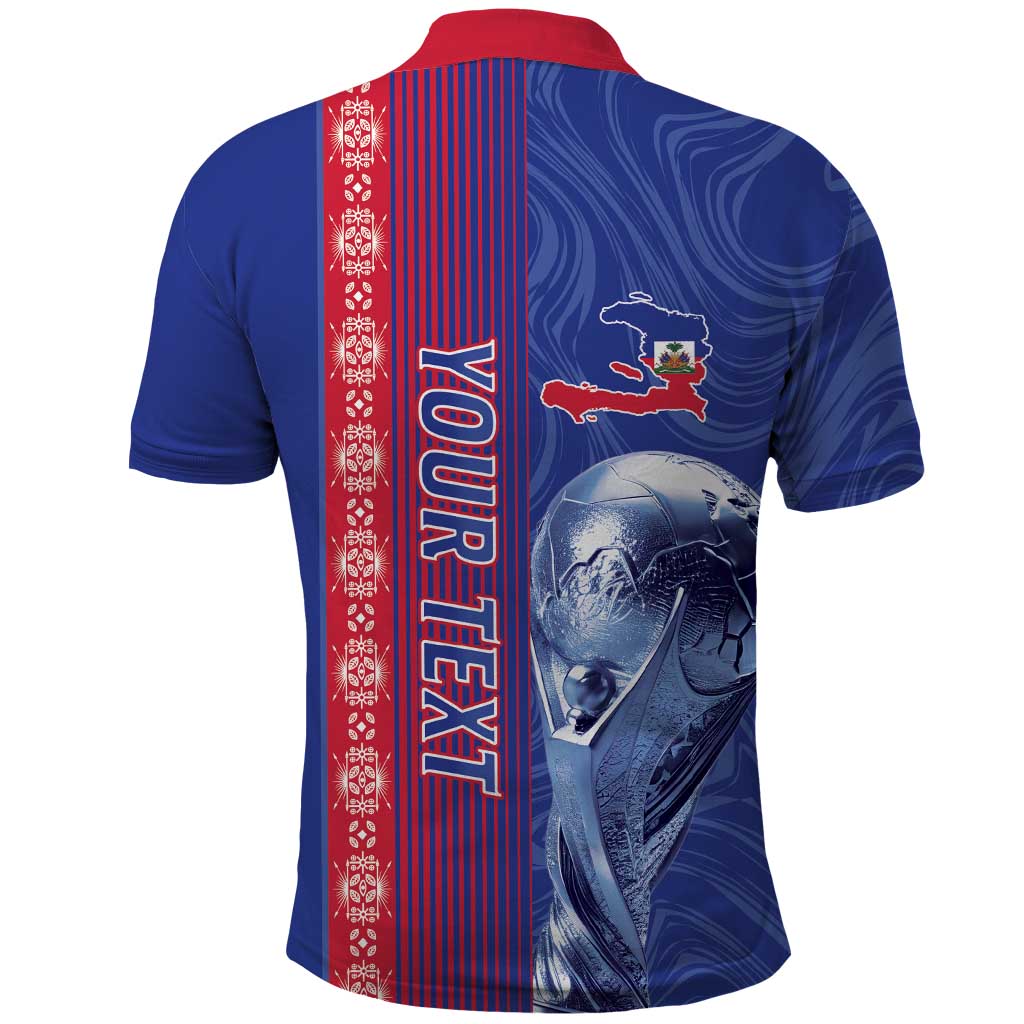 Custom Afro-Haiti Football Polo Shirt 2026 Grenadye Alaso Blue Version LT14
