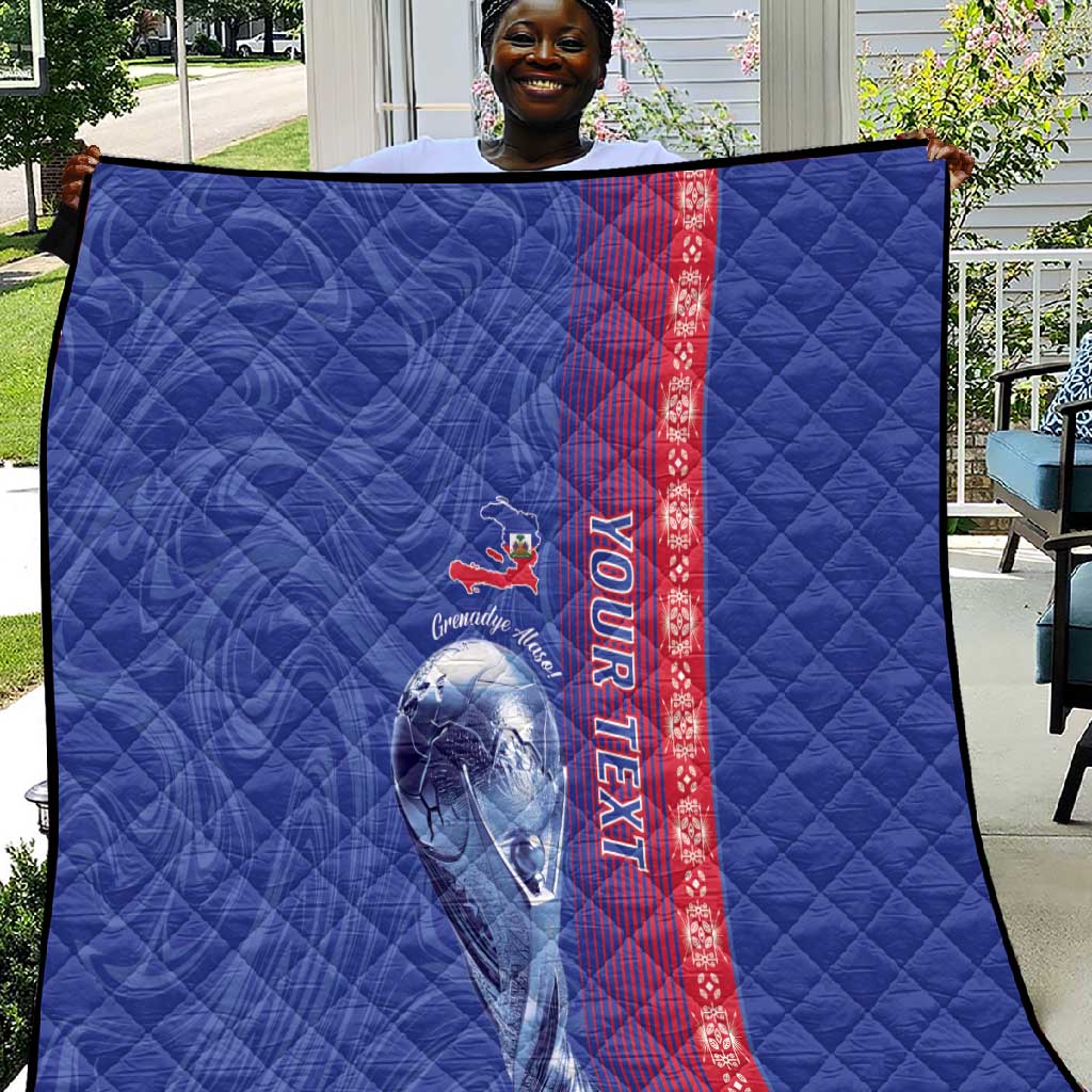 Custom Afro-Haiti Football Quilt 2026 Grenadye Alaso Blue Version - African Pride