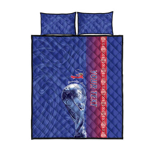 Custom Afro-Haiti Football Quilt Bed Set 2026 Grenadye Alaso Blue Version - African Pride