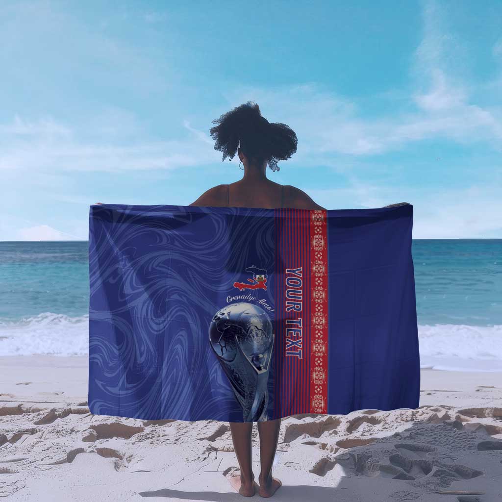 Custom Afro-Haiti Football Sarong 2026 Grenadye Alaso Blue Version - African Pride