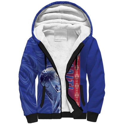 Custom Afro-Haiti Football Sherpa Hoodie 2026 Grenadye Alaso Blue Version - African Pride