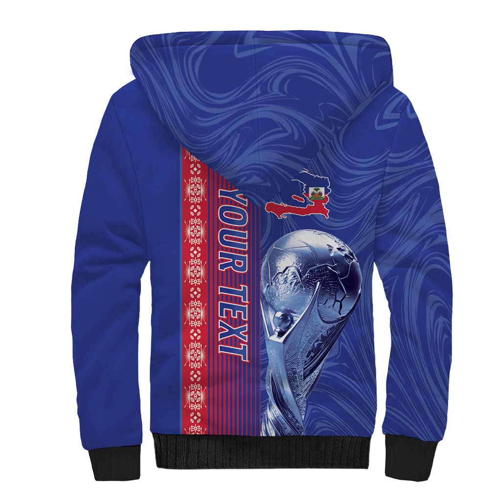 Custom Afro-Haiti Football Sherpa Hoodie 2026 Grenadye Alaso Blue Version - African Pride