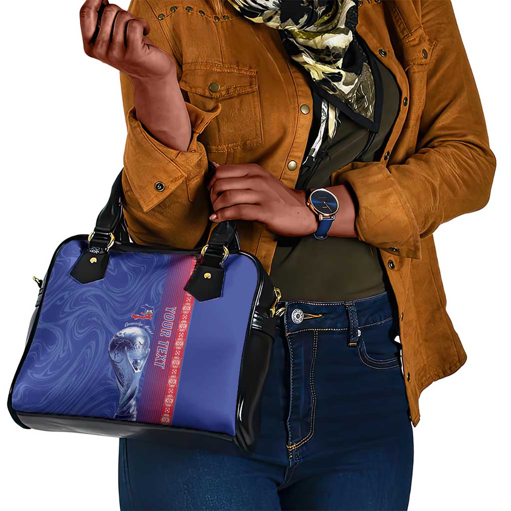 Custom Afro-Haiti Football Shoulder Handbag 2026 Grenadye Alaso Blue Version - African Pride