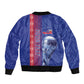 Custom Afro-Haiti Football Sleeve Zip Bomber Jacket 2026 Grenadye Alaso Blue Version - African Pride