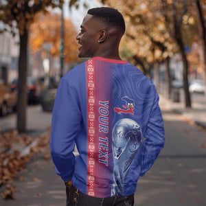 Custom Afro-Haiti Football Sweatshirt 2026 Grenadye Alaso Blue Version - African Pride