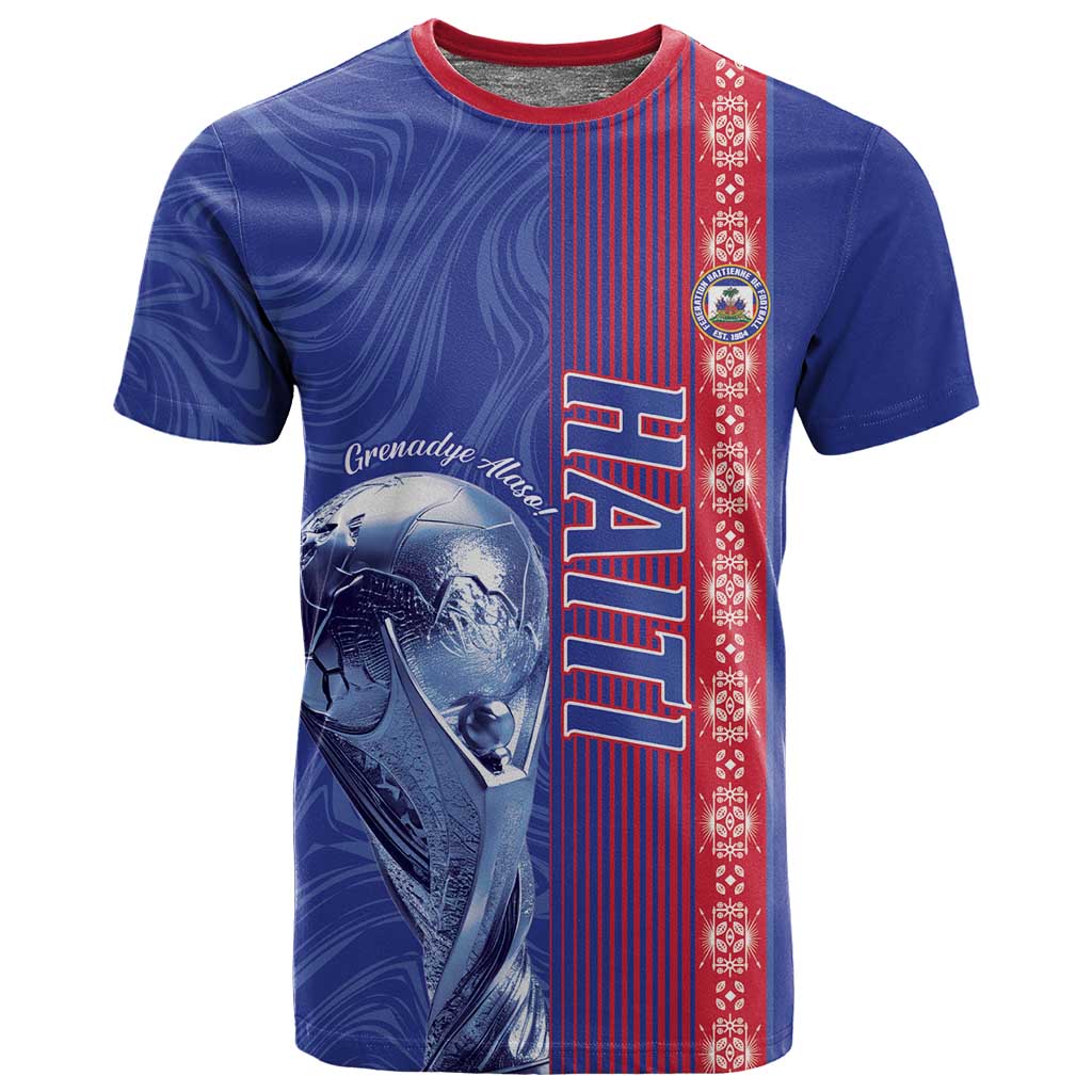 Custom Afro-Haiti Football T shirt 2026 Grenadye Alaso Blue Version - African Pride