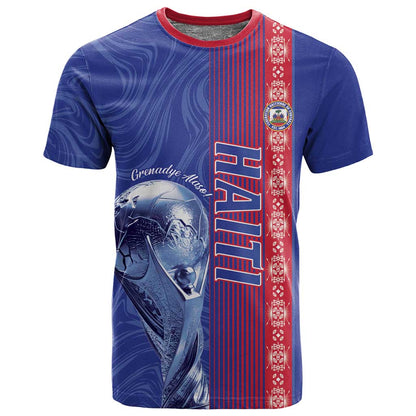 Custom Afro-Haiti Football T shirt 2026 Grenadye Alaso Blue Version - African Pride