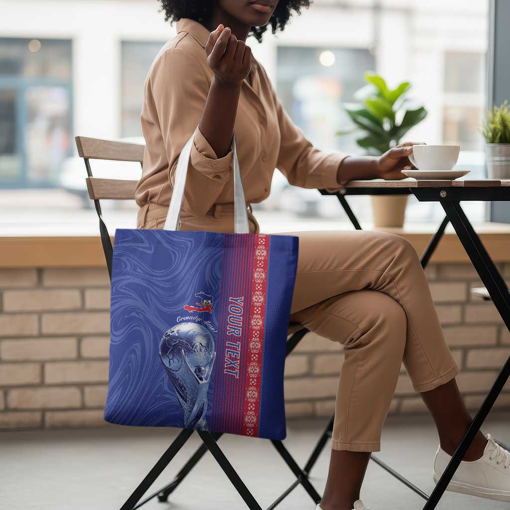 Custom Afro-Haiti Football Tote Bag 2026 Grenadye Alaso Blue Version - African Pride