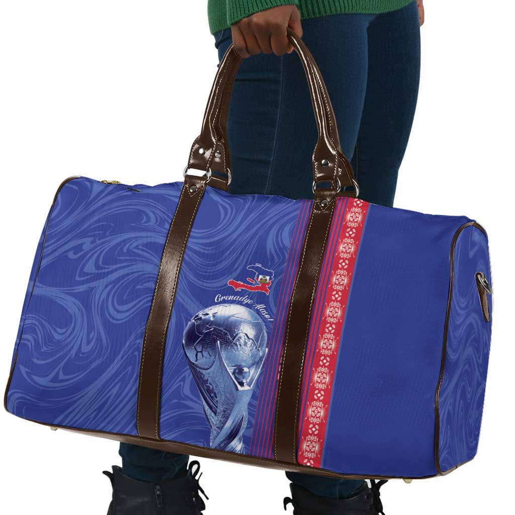 Custom Afro-Haiti Football Travel Bag 2026 Grenadye Alaso Blue Version - African Pride