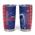 Custom Afro-Haiti Football Tumbler Cup 2026 Grenadye Alaso Blue Version - African Pride