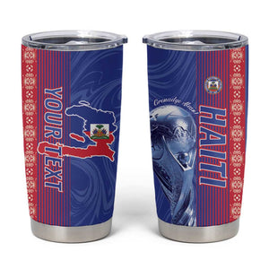 Custom Afro-Haiti Football Tumbler Cup 2026 Grenadye Alaso Blue Version - African Pride
