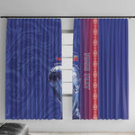 Custom Afro-Haiti Football Window Curtain 2026 Grenadye Alaso Blue Version - African Pride